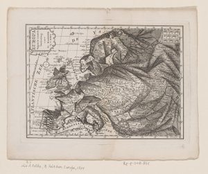 Kart over Europa, som dronning Europa i henhold til den siste inndelingen (tittel på objekt) av Hendrik Kloekhoff