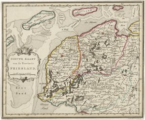 Kart over Friesland Nytt kart over provinsen Friesland (tittel på objekt) av Hendrik Kloekhoff