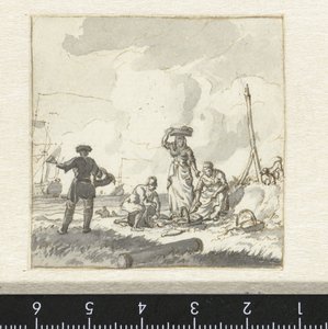 Sortere fisk på stranden av Hendrik Kobell