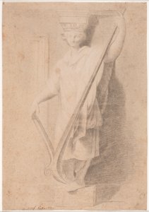 Karyatid med plog. Studer etter en figur på sokkelen for "Stanza d