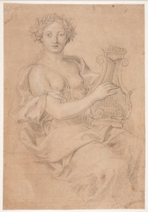 Lyrespillende muse (Erato?) av Hendrik Krock