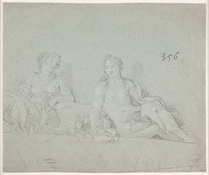 To sittende kvinneskikkelser av Hendrik Krock
