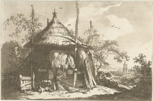Herders ved en hooiberg Tolv design beregnet for bruk av de som lærer å tegne landskap (serietittel) av Hendrik Meijer