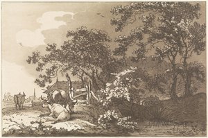 Landschap met koeien Tolv design beregnet for bruk av de som lærer å tegne landskap (serietittel) av Hendrik Meijer