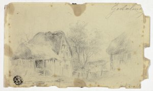 Hus med stråtak av Hendrik Pieter Koekkoek