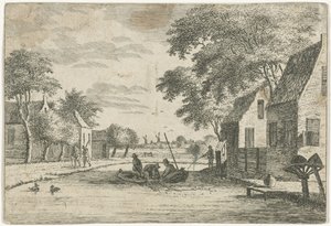 Utsikt over landsbyen med fiskere
