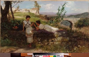 Talisman. Maleri av Henryk Siemiradzki (1843-1902), olje på lerret, ca. 1890. Polsk kunst av Henryk Siemiradzki