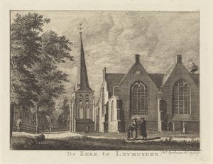 Utsikt over Leimuiden Kirken i Leymuyden (tittel på objekt)