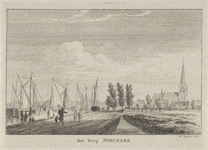 Utsikt over Nieuwerkerk aan den IJssel Landsbyen Nieukerk (tittel på objekt) av Hendrik Spilman