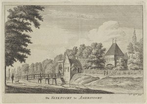Utsikt over Slijkpoort i Amersfoort Slijkpoort i Amersfoort (tittel på objekt) av Hendrik Spilman