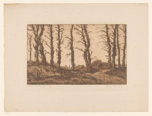 Oud Blaricummerweg (original tittel på objekt) av Hendrik Weegewijs (signed by artist)