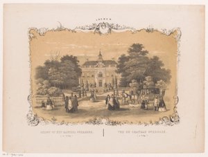 Utsikt over Overbeek Castle Utsikt over Overbeek Castle (i Velp) (tittel på objekt) Arnhem (serietittel på objekt) av Hendrik Wilhelmus Last