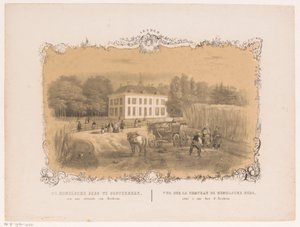 Utsikt over eiendommen og huset Hemelse Berg i Oosterbeek Det himmelske fjellet i Oosterbeek, en time unna Arnhem (tittel på objekt) Arnhem (serietittel på objekt) av Hendrik Wilhelmus Last