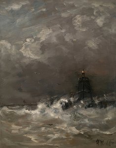 Fyr i brytende bølger. Rundt 1900-07