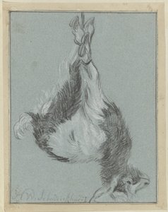 Døende geit av Hendrik Willem Schweickhardt (signed by artist)