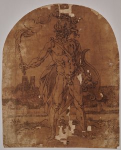 Mars står utenfor Brussels murer av Hendrik de Clerck