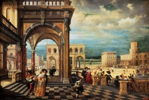 Italiensk palass, 1623 (olje på kobber)