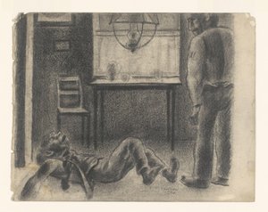 interiørscene av Henk Henriët (signed by artist)