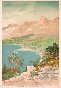 Plakatannonsering Menton, Frankrike (farge litho) av Henri-Garnier Tanconville
