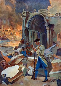 Indian Campaign (1778-1783): utsikt over slaget ved Trinquemalay i august 1782 ved Ceylon, mot den franske hæren av Suffren mot britene av admiral Hugues" (amerikansk revolusjonær krig: Øst-India: slaget ved Trincomalee mellom en britisk flåte
