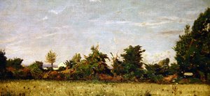Landskap med hytte av Henri Joseph Harpignies
