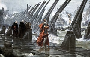 Kardinal Richelieu på sjøveggen ved La Rochelle av Henri Paul (after) Motte