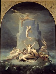 Ødelegging av oceanidene ved foten av klippen eller Promethee er kjedemaleri av Henri Lehmann (Karl Ernest (Ernst) Rudolf Heinrich Salem dit) (1814-1882) 1850 Gap, Musee des Hautes Alpes
