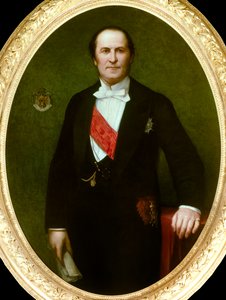 Portrait of Baron Eugene-Georges Haussmann, Prefet of Paris (1809-1891)» Han var opphavet til de store renoveringsarbeidene til byen Paris under det andre imperiet. detalj av maleriet av Henri Lehmann (Karl Ernest (Ernst) Rudolf Heinrich Salem dit av Henri Lehmann