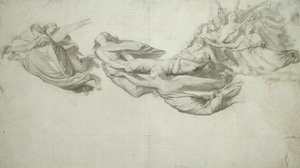 Skisse for Saint Catherine of Alexandria (grafitt på papir) av Henri Lehmann