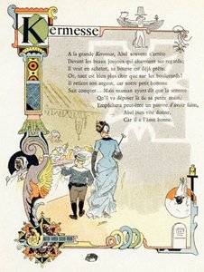 Illustrasjon til «Alfabetet med gode eksempler», ca. 1890 (gravering)