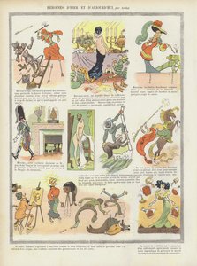 Heltinner fra fortid og nåtid. Illustrasjon for Le Rire