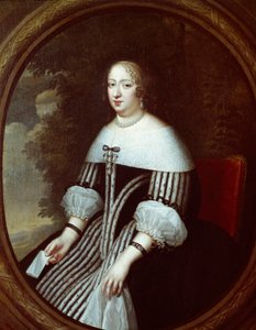 Portrett av Anne av Østerrike (1601-1666) regente i enkens kjole Maleri av Charles Beaubrun (1604-1692) og Henri Beaubrun (1603-1677) 1600-tallet Søn. 1,8x1 m Versailles, musee du chateau