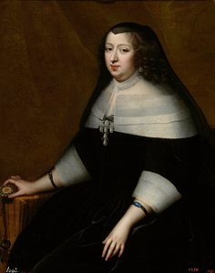 Portrett av Anne av Østerrike (Østerrike) (1601-1666) - av Henri Beaubrun (1603-1677), ca 1659 - Olje på lerret