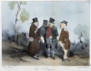 Politikk - i "" Sketches of Paris" av Henri Monnier, red. Delpech, Paris av Henri Bonaventure Monnier