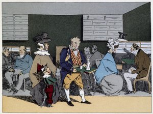 En time: besøk, lunsjsmaking, middagsinvitasjoner - i "" Administrative mores"" av Henri Monnier av Henri Bonaventure Monnier