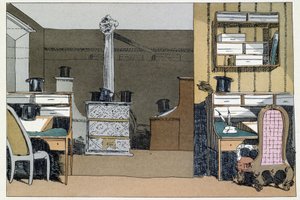 To timer: turer i det indre av departementet, hatter erstatter det fraværende - i "" Administrative mores"" av Henri Monnier av Henri Bonaventure Monnier