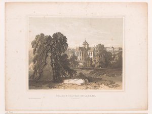 Utsikt over kirken og slottet ved Laken Eglise & Chateau de Laeken, Lez-Bruxelles (tittel på objekt)