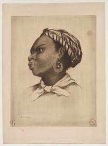 En afrikansk kvinne, etter Eva Gonzalès av Henri Charles Guérard