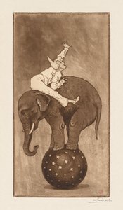 Elephant and Clown LElephant et le Clown, ca. 1889. av Henri Charles Guérard