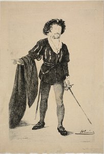 Faure i rollen som Hamlet av Henri Charles Guérard