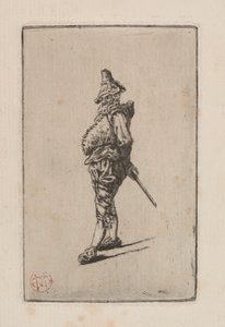 Punchinello, etter Meissonier av Henri Charles Guérard