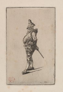 Punchinello, etter Meissonier, 1876. av Henri Charles Guérard
