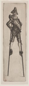 Punchinello på Stilts av Henri Charles Guérard