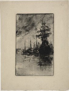 Seilbåter på vannet av Henri Charles Guérard