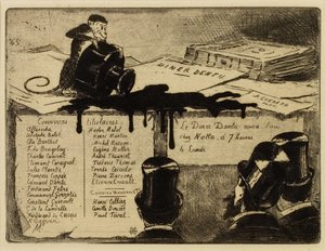 Ape som velter et blekkhus, 1881