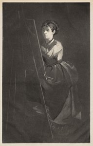 Ung kvinne ved et staffeli av Henri Charles Guérard