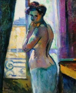Foran vinduet, rue Boursault av Henri Charles Manguin