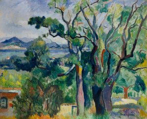 Saint-Tropez-bukten av Henri Charles Manguin