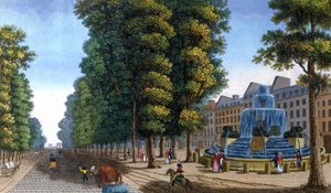 Fontene, Boulevard Saint-Martin, ca. 1810-1820 (gravering) av Henri Courvoisier Voisin