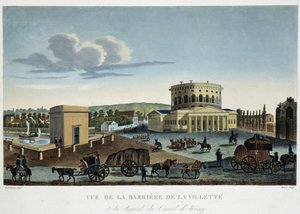 The Barriere de la Villette, rundt 1820 - i "" Views of Paris "" av Courvoisier av Henri Courvoisier Voisin